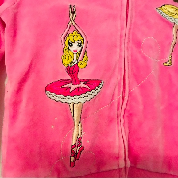 Disney Store Pink Zipper Hoodie Sz 5-6 - Picture 3 of 7